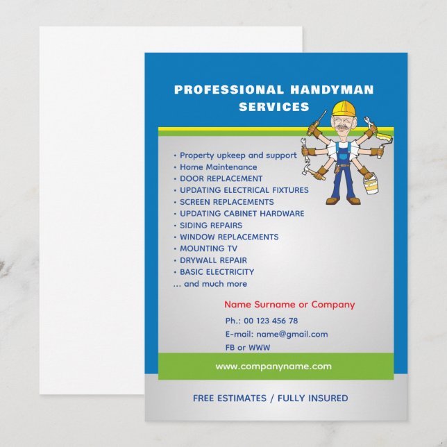 Convites Professional Home Maintenance Flyer Template (Frente/Verso)