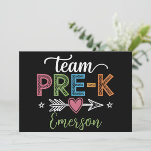Convites Professor da Equipe de Nome Personalizado Pré-K Pr