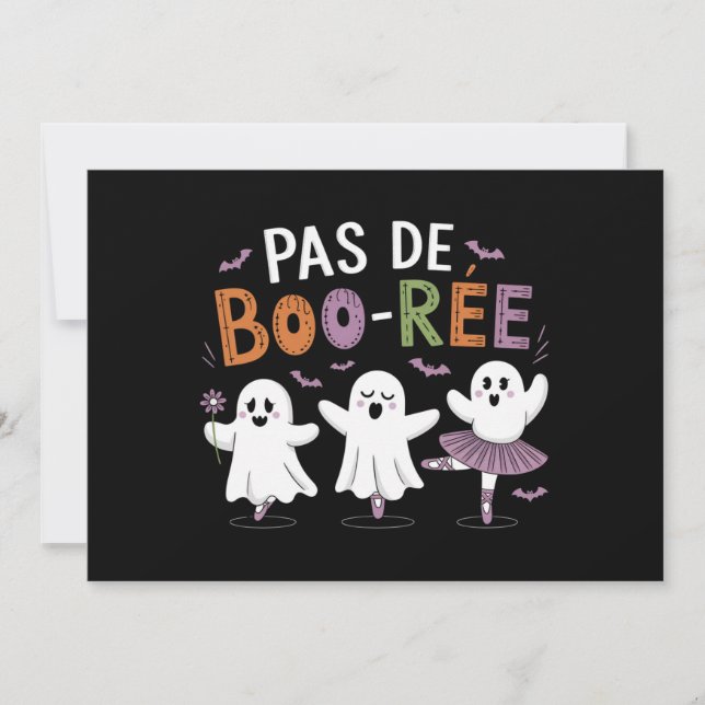Convites Professor de Dança de Balé Fantasma Pas de BOO-ree (Frente)
