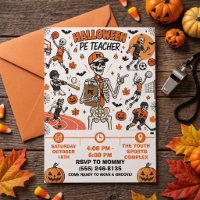 Professor de Educação Física de Halloween Esquelet