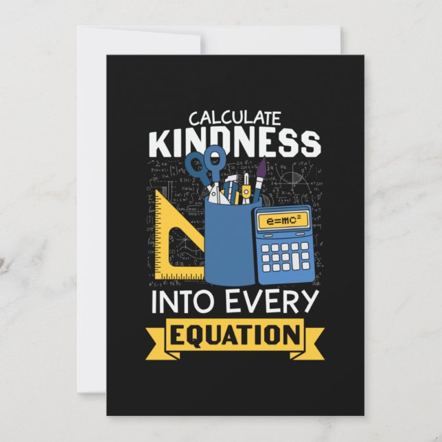 Convites Professor de Matemática Calcula Gentileza (Frente)