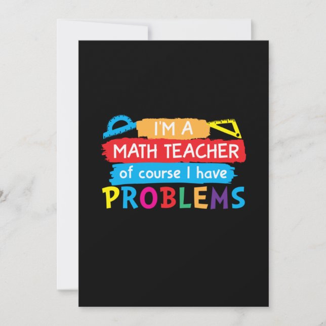 Convites Professor de Matemática Eu Sou um Professor de Mat (Frente)