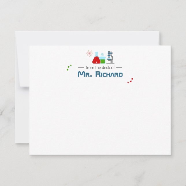 Convites Professora de Ciências Cientista - Stationery (Frente)