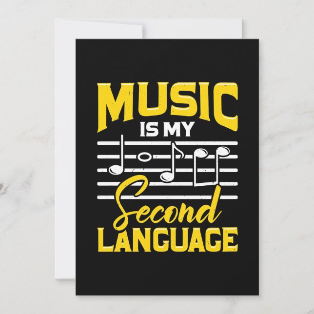 Convites Professora Música É Meu Segundo Idioma (Frente)