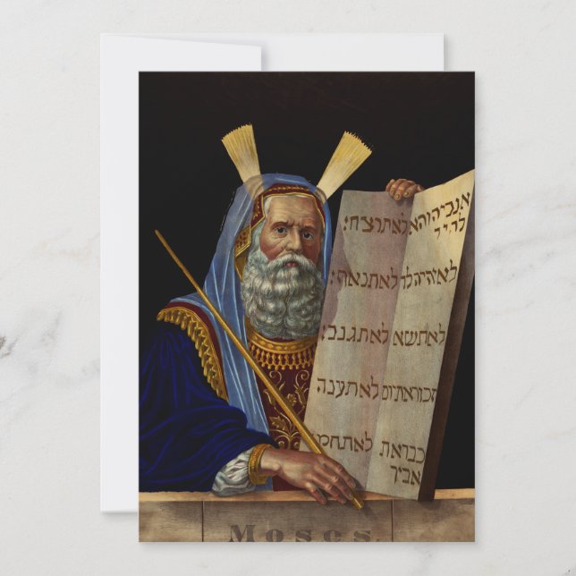Convites Profeta Moisés com os comprimidos da lei (Frente)