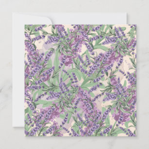 Convites Profusão de Lavanda Pó Rosa Floral Rústica