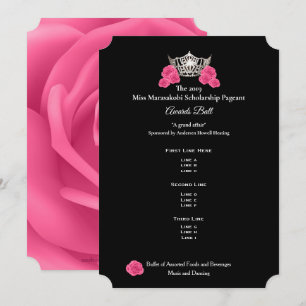 Convites Programa Ball de Prêmios de Rosa da Miss America S