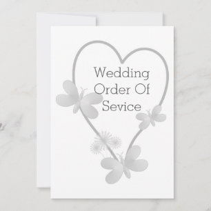 Convites Programa Casamento Borboletas do Coração Silver