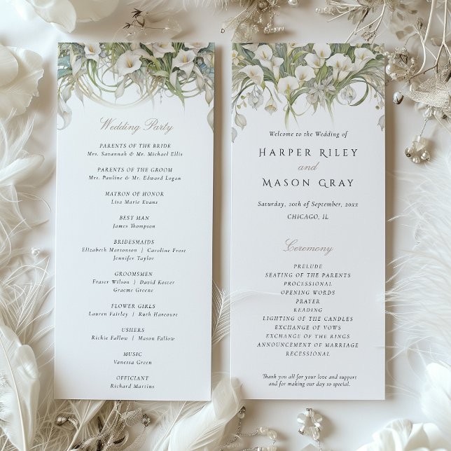 Convites Programa Casamento Calla Lily Pastel Colors (Criador carregado)