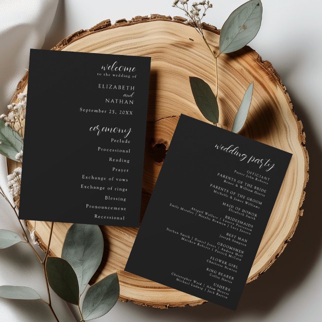 Convites Programa Casamento Elegante Moderno (Criador carregado)