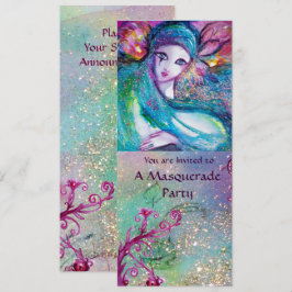 Convites PROGRAMA DA MASCARA DAMA AZUL Festa de Máscaras El