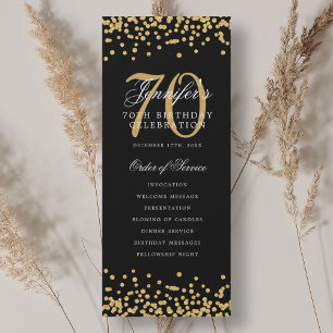 Convites Programa de Aniversário de 70 anos Elegante Confet