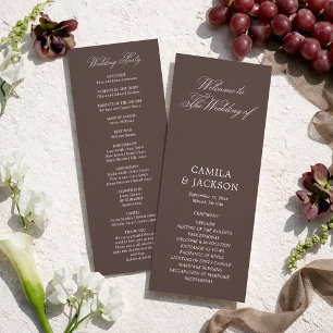 Convites Programa de Cama e Mesa de Casamento Marrom