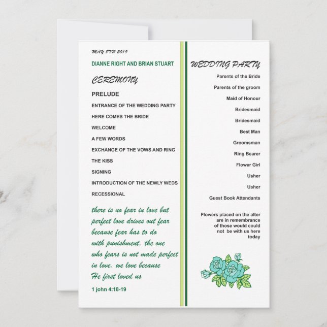 CONVITES PROGRAMA DE CASAMENTO (Frente)