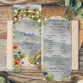 Convites Programa de Casamento ao Ar Livre no Jardim de Flo