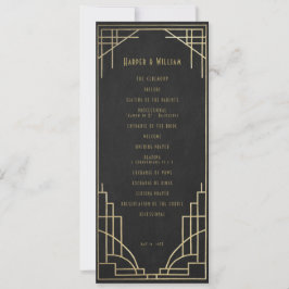 Convites Programa de casamento Art Déco