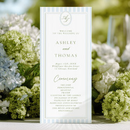 Convites Programa de Casamento Blue & Sage