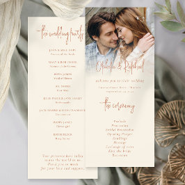 Convites Programa de Casamento Boho - Script Cream Terracot