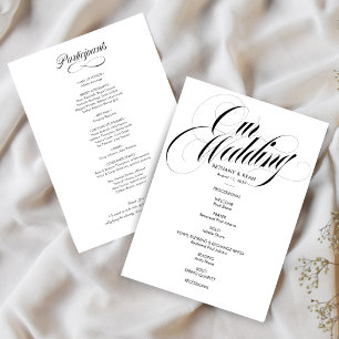 Convites Programa de Casamento com Roteiro Elegante