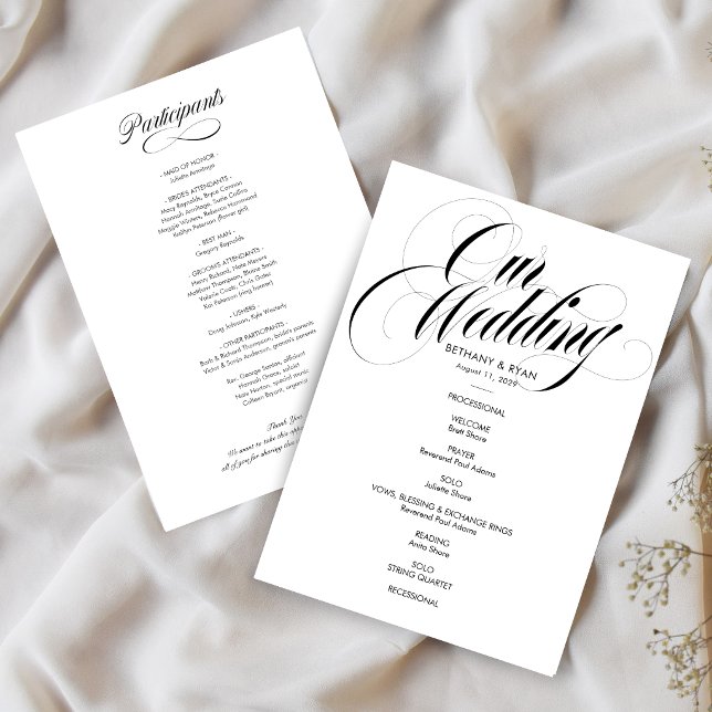 Convites Programa de Casamento com Roteiro Elegante (Criador carregado)