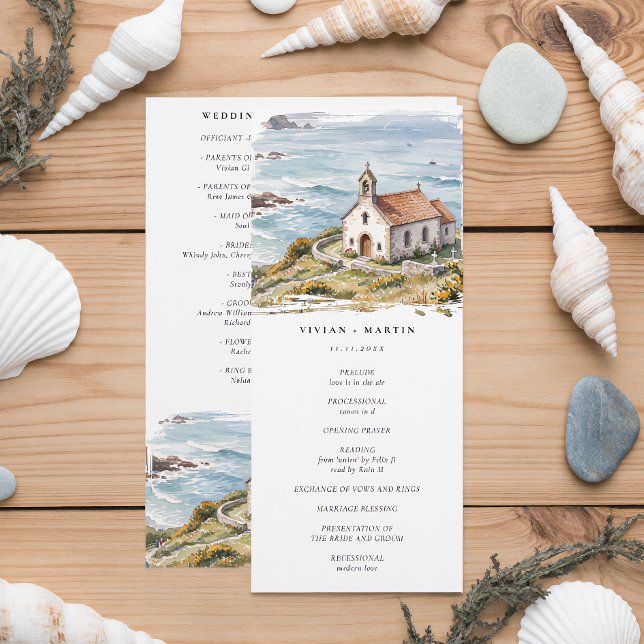 Convites Programa de Casamento da Capelinha à Beira-Mar (Criador carregado)