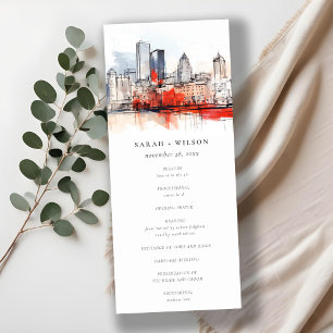 Convites Programa de Casamento da Cidade de Boston Massachu