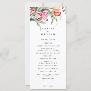 Convites Programa de casamento da primavera das tulipas de 