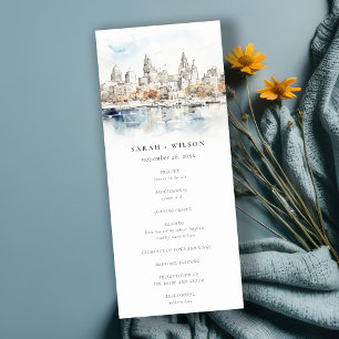 Convites Programa de Casamento de Aquarelas de Kansas City