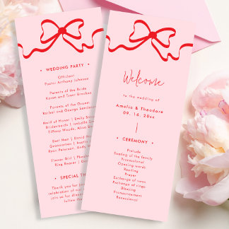 Convites Programa de Casamento de Arcos Vermelho Cor-de-Ros