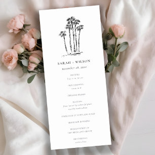 Convites Programa de Casamento de Árvore Costeira Tropical