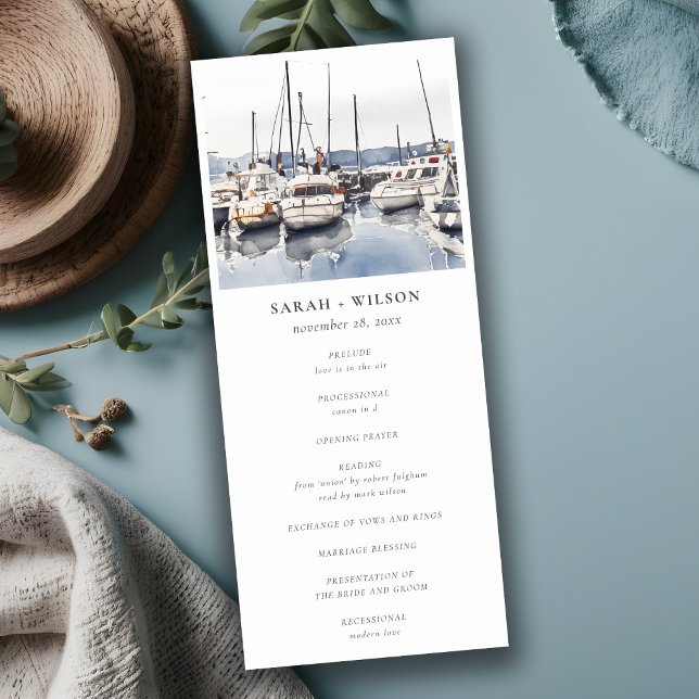 Convites Programa de Casamento de Capas Costeiras em Harbor (Criador carregado)