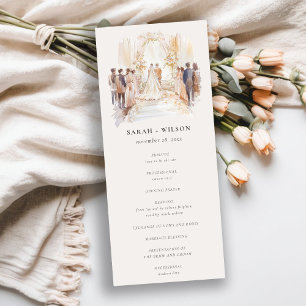 Convites Programa de Casamento de Cerimônia de Casamento de