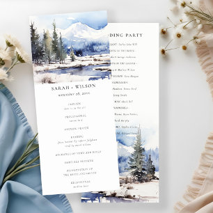Convites Programa de Casamento de Esqui da Montanha de Neve