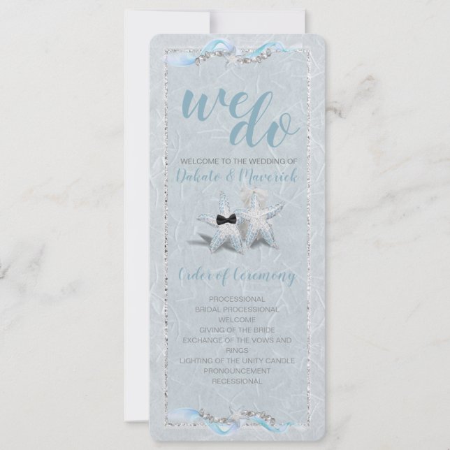 Convites Programa de Casamento de Estrela do Mar (Frente)