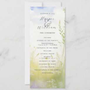 Convites Programa de casamento de flores silvestres da pais