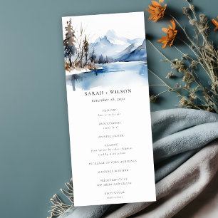 Convites Programa de Casamento de Paisagem de inverno em Mo