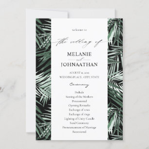 Convites Programa de Casamento de Palmeiras Tropicais - Pre