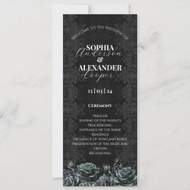 Convites Programa de Casamento de Rosas Florais Vitorianos