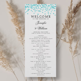 Convites Programa de Casamento de Script Clássico Confetti 