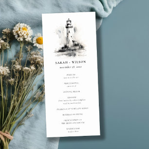 Convites Programa de Casamento de Sketch para Faróis Pretos