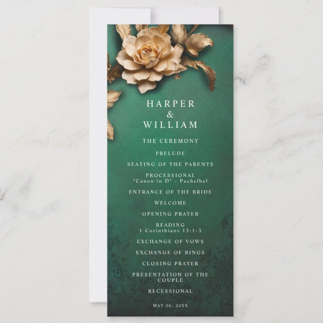 Convites Programa de casamento do teatro Vintage (Frente)