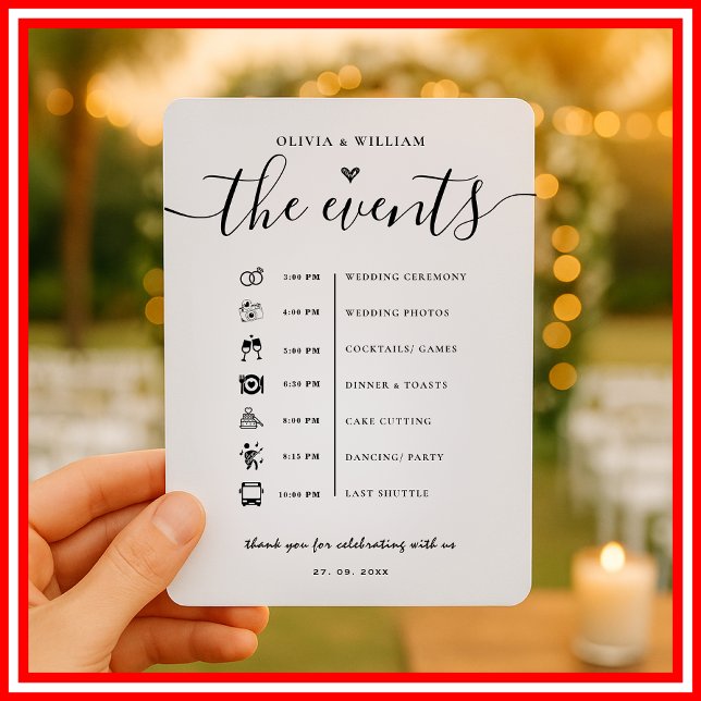 Convites Programa de Casamento Elegante de Eventos (Criador carregado)