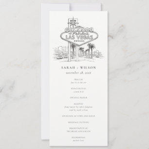 Convites Programa de Casamento Esboço Las Vegas Nevada
