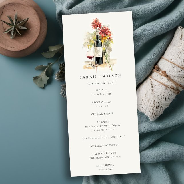 Convites Programa de Casamento Floral Amarelo-Vermelho do V (Criador carregado)