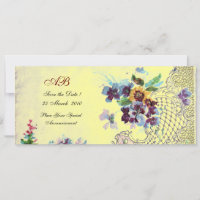 Programa de Casamento Floral Azul Amarelo ROMÂNTIC