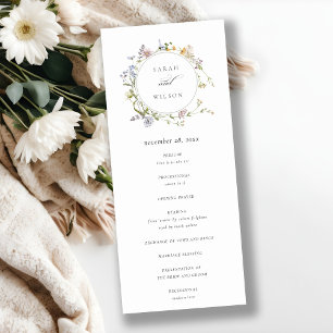 Convites Programa de Casamento Floral da Terra Floral da Ru