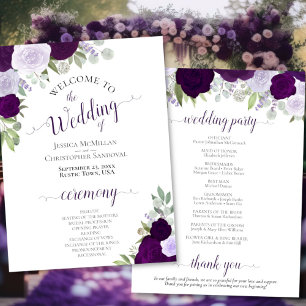 Convites Programa de Casamento Floral para Downloads de Rox