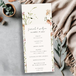 Convites Programa de Casamento Floral por Aquarela de Blush
