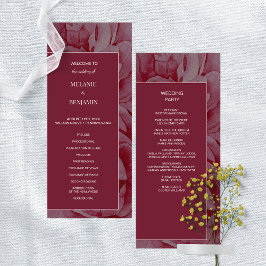 Convites Programa de Casamento Floral Romântico Elegante Ro
