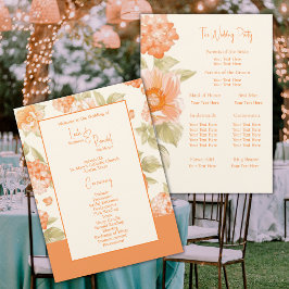 Convites Programa de Casamento Foral Laranja